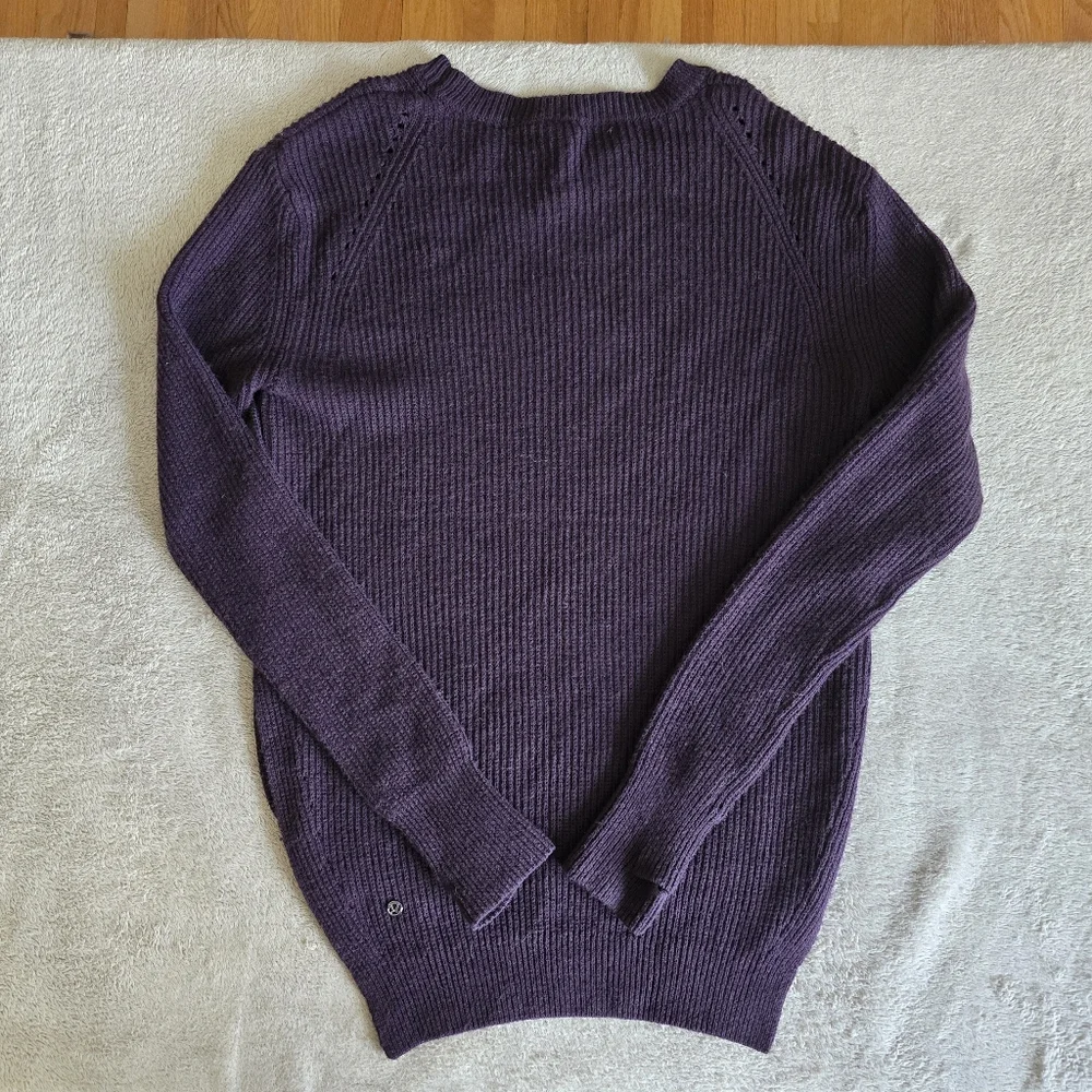 Lululemon Seva Merino Wool Sweater Black Cherry Size 8 - Picture 9 of 13
